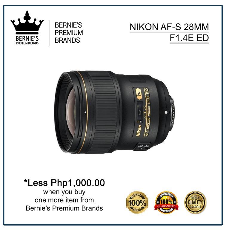 NIKON AF-S 28MM F1.4E ED (Category: Cameras) located in Pasay City. Submitted by premiumbrands (Listing ID 1036828375, Image 1). Description: 100% Certified Original/Genuine product. Everything is brand new, and factory sealed. Available, and ready for FREE delivery via LBC Hong Kong (3-7 days, LBC-HK schedule). Check out our FACEBOOK pages: Bernie's Premium Brands - Gadgets Bernie's Premium Brands – Women .