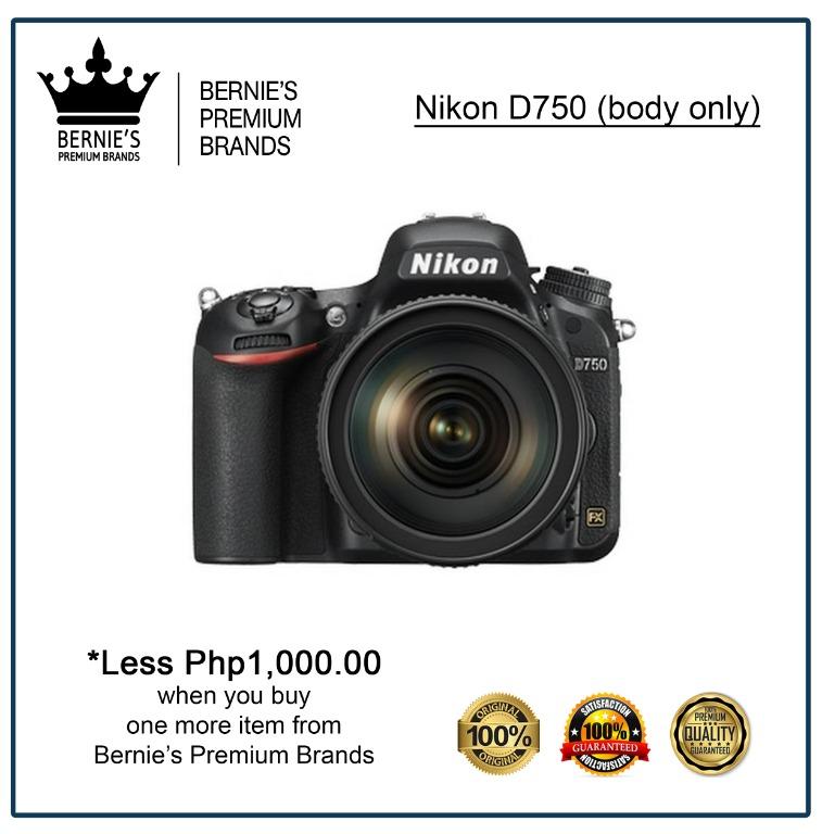 Nikon D750 (body) (Category: Cameras) located in Pasay City. Submitted by premiumbrands (Listing ID 1036829874, Image 1). Description: 100% Certified Original/Genuine product. Everything is brand new, and factory sealed. Available, and ready for FREE delivery via LBC Hong Kong (3-7 days, LBC-HK schedule). Check out our FACEBOOK pages: Bernie's Premium Brands - Gadgets Bernie's Premium Brands – Women .