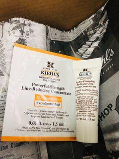 Original Kiehl’s Hydro-Plumping Re-Texturizing Serum Concentrate 5ml + Free Sample Powerful-Strength Line-Reducing Concentrate