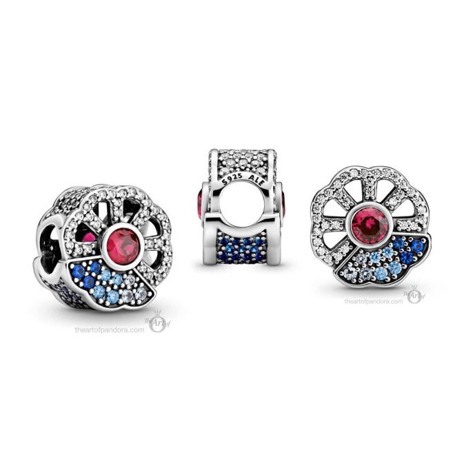 Pandora Blue Pink Fan Charm Women S Fashion Jewelry Organizers Charms On Carousell