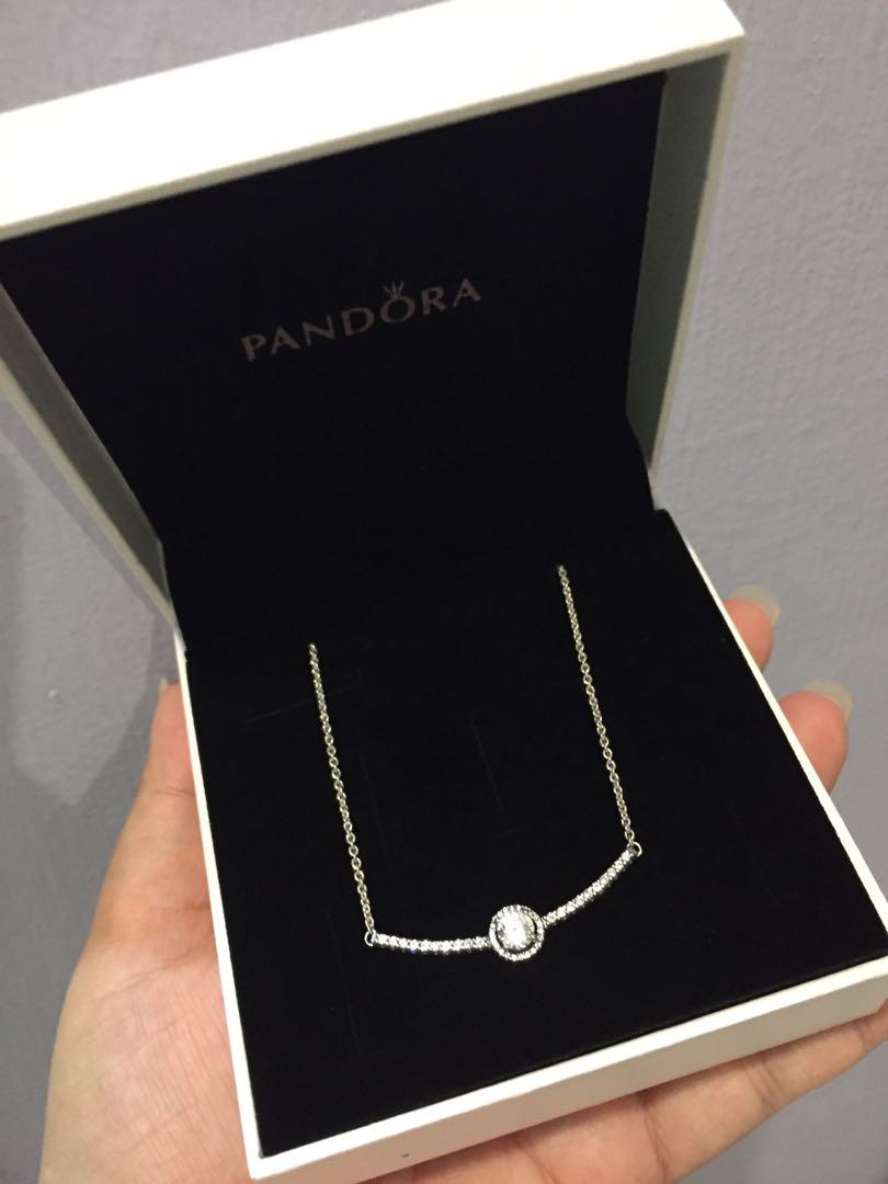 Pandora round sparkle necklace new arrivals