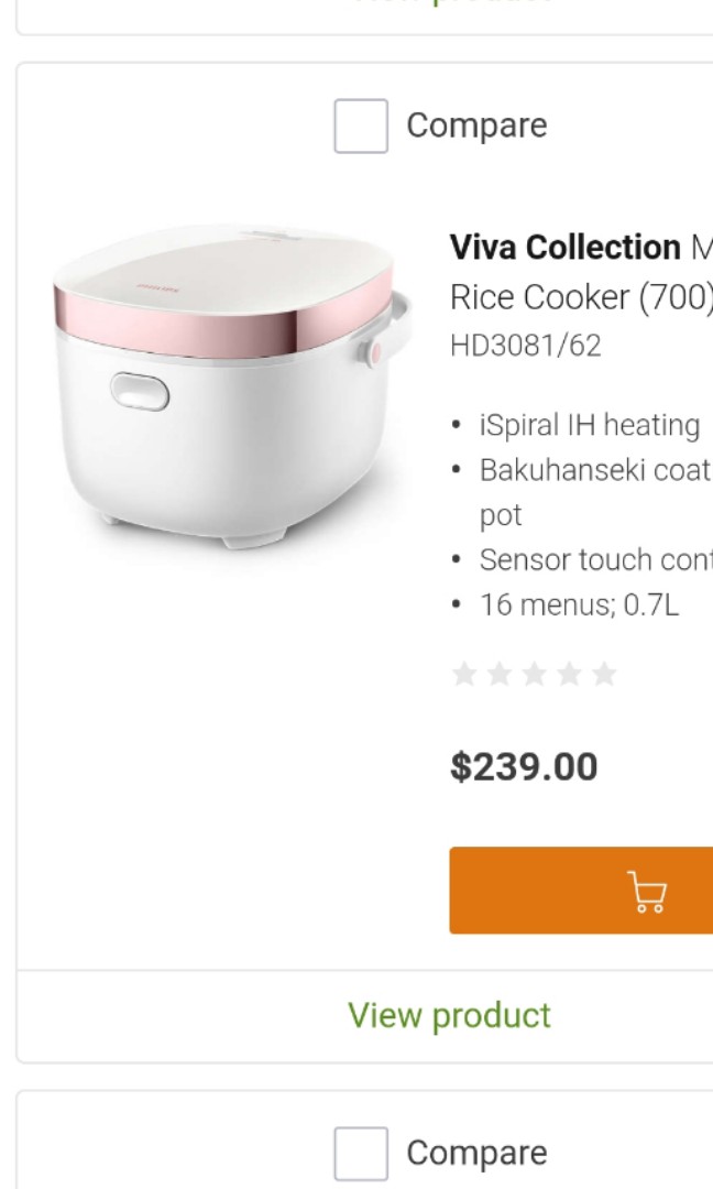 Philips Mini IH Rice Cooker, TV & Home Appliances, Kitchen Appliances