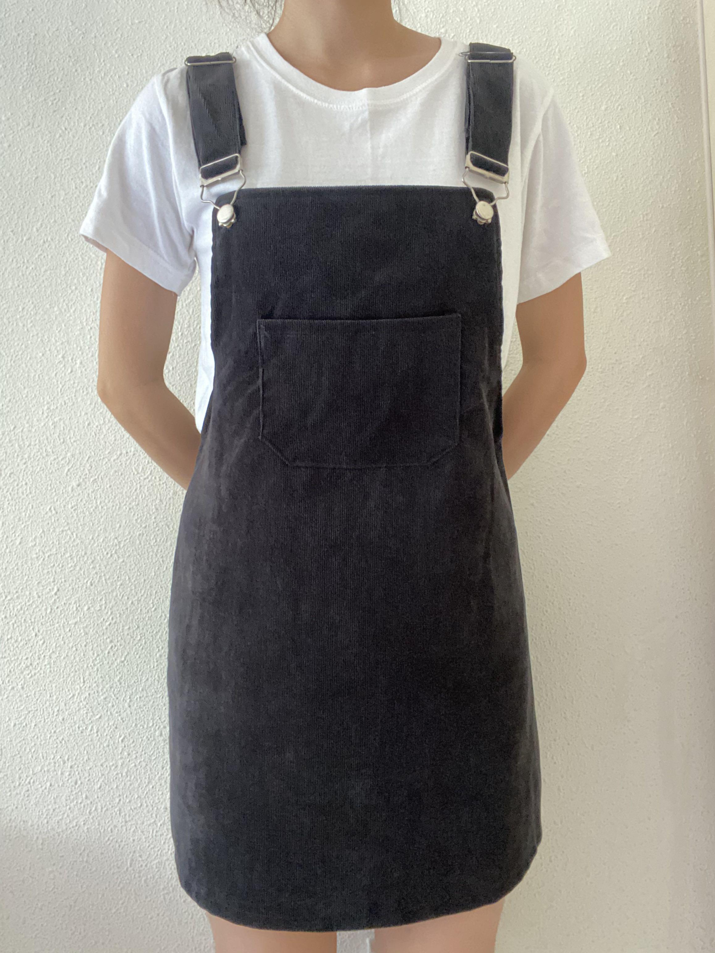 Dungaree dress with white shirt Clearance