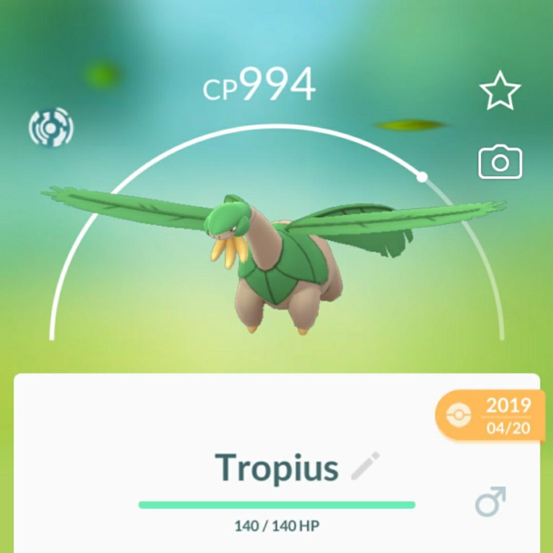 Pokemon Go Tropius Regional Video Gaming Gaming Accessories Game Gift Cards Accounts On Carousell