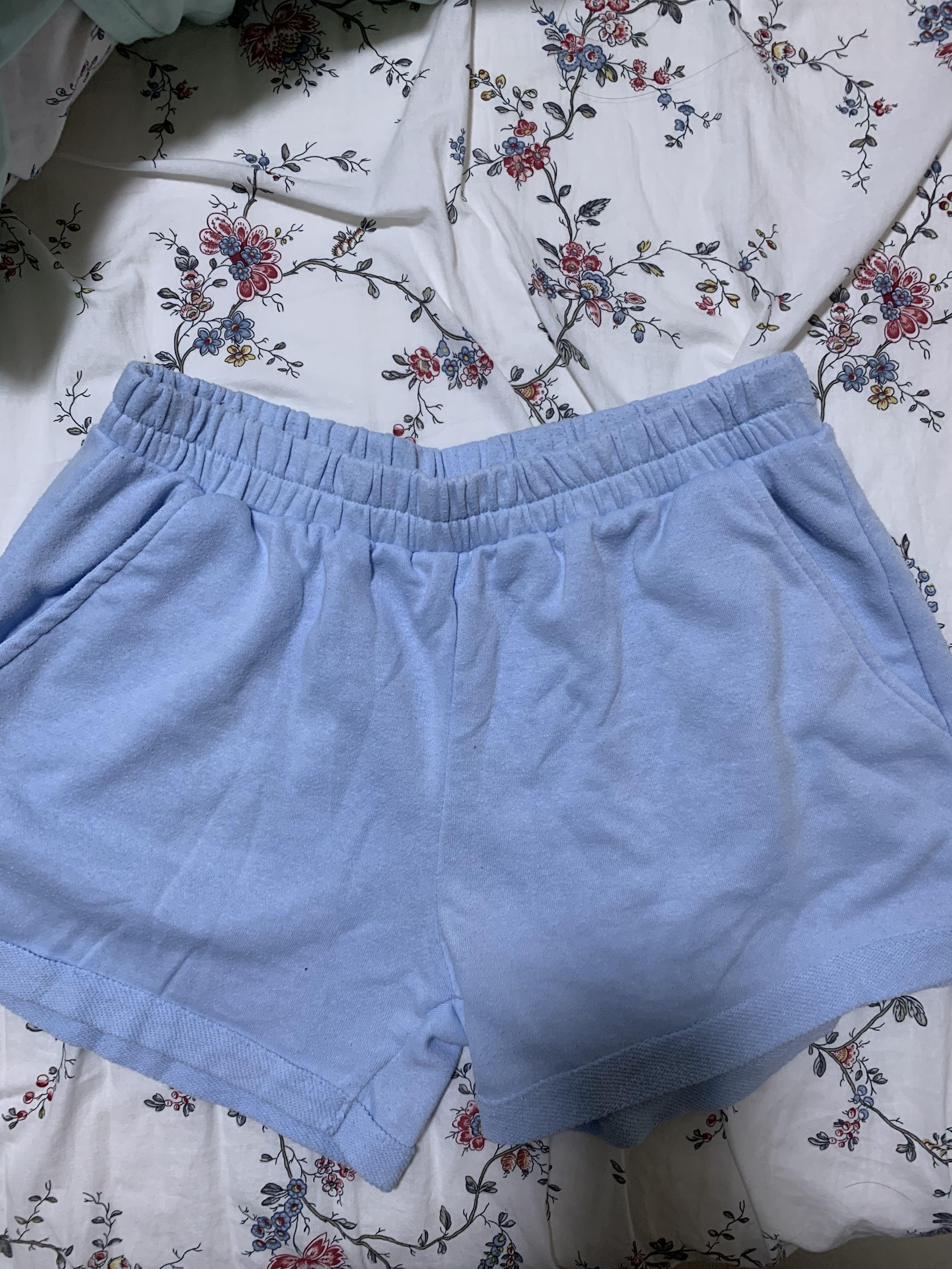baby blue sweat shorts