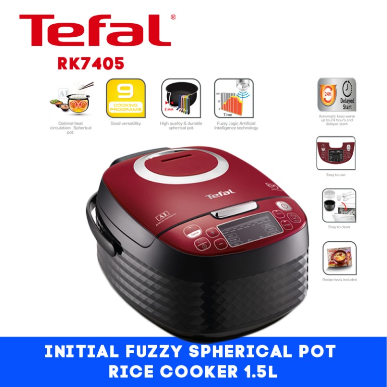 TEFAL RK7405 Initial Fuzzy Spherical Pot Rice Cooker 1.5L, Home