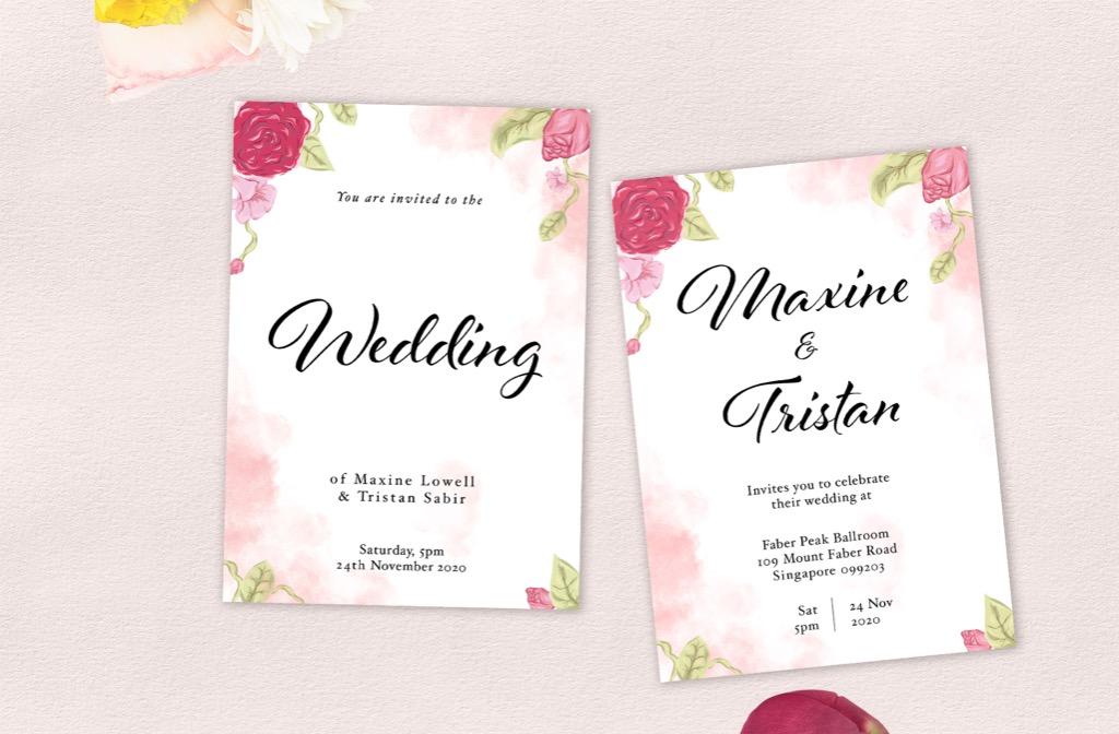 Wedding Invitation Cards Design Samples E Invite Watercolour Floral Style Customisable Greeting Cards Design Craft Others On Carousell