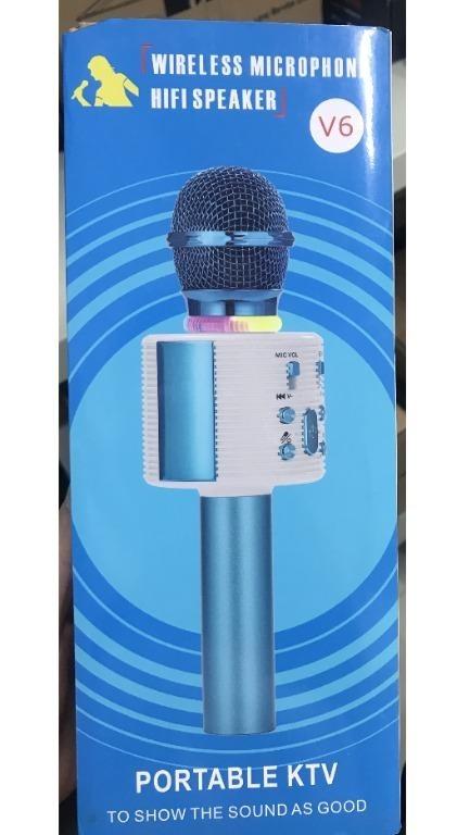 Wireless Handheld Microphone HiFi Speaker V6 Bluetooth KTV Speaker