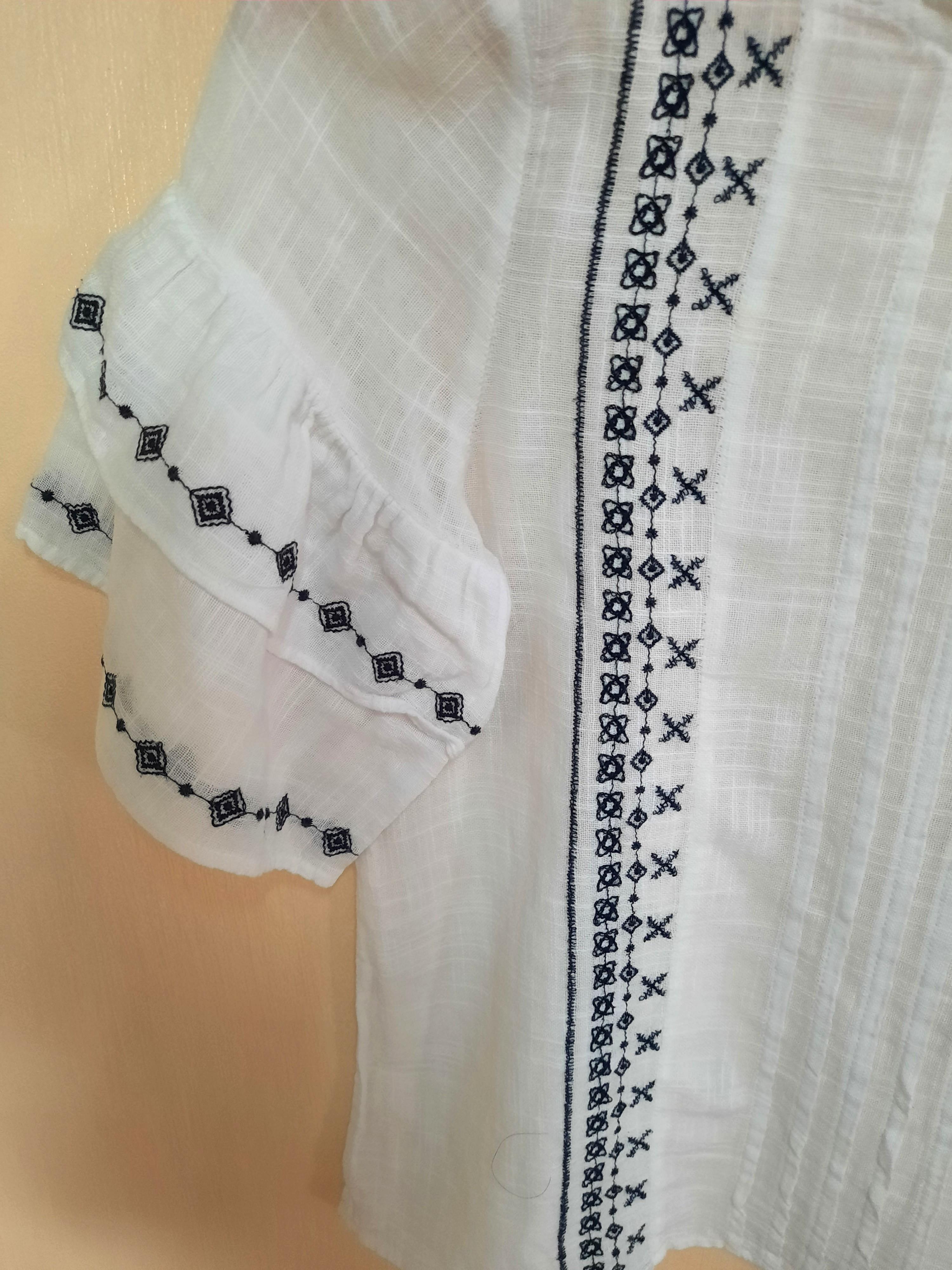 Zara Embroidered Top, Women's Fashion, Tops, Blouses on Carousell