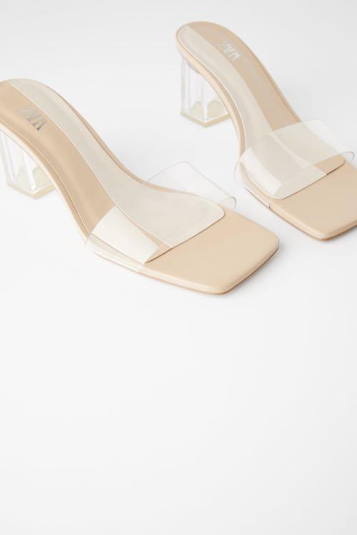 Vinyl mules new arrivals with methacrylate heel