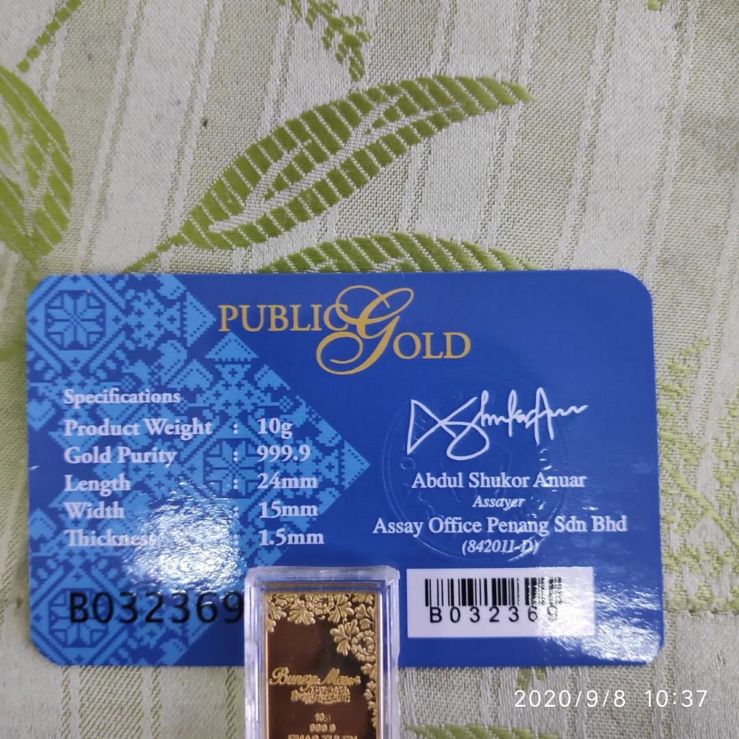 10 Gram Bunga Emas Public Gold 2 Keping Property Others On Carousell