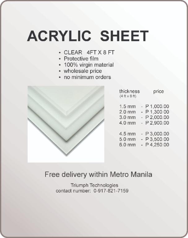 Acrylic Transparent Clear Sheet 4 Ft X 8 Ft Commercial Industrial Construction Building Materials On Carousell