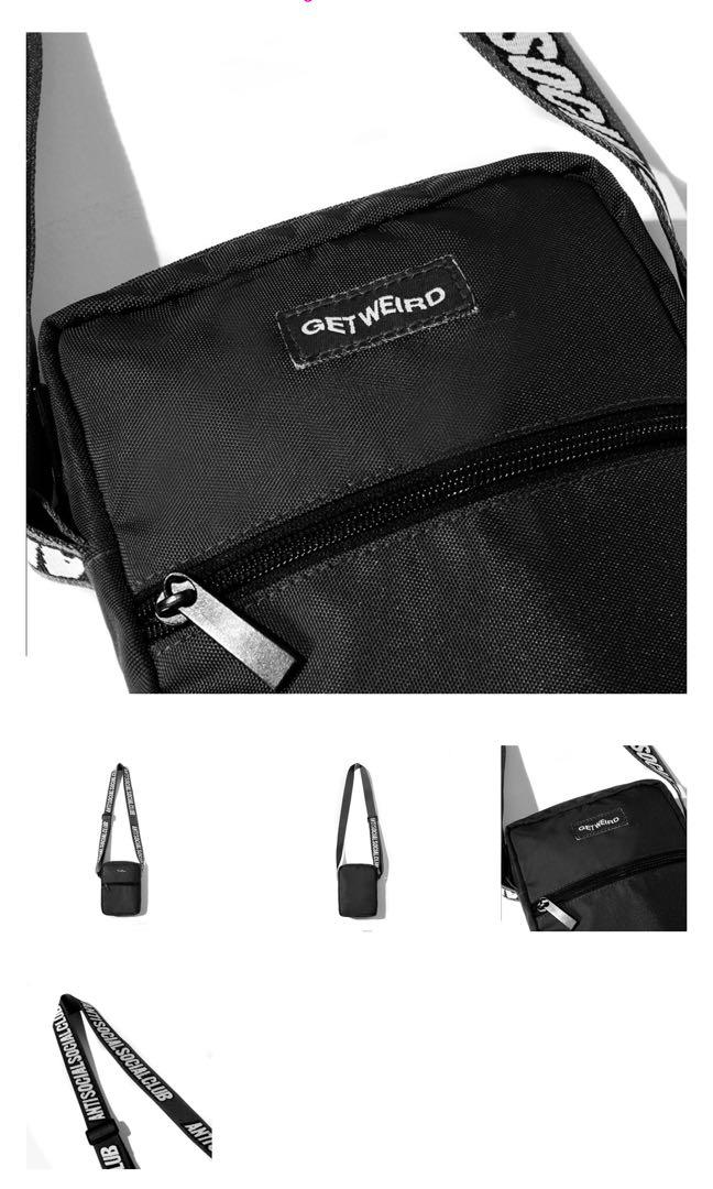 Anti Social Social Club ASSC Get Weird Shoulder Side Bag Trendy Sling Bag Crossbody Bag Cross Body Bag