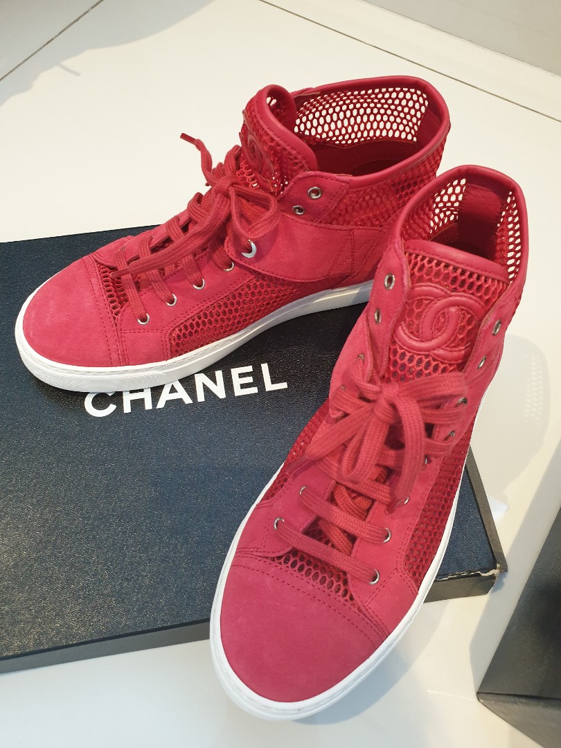 chanel sneakers red