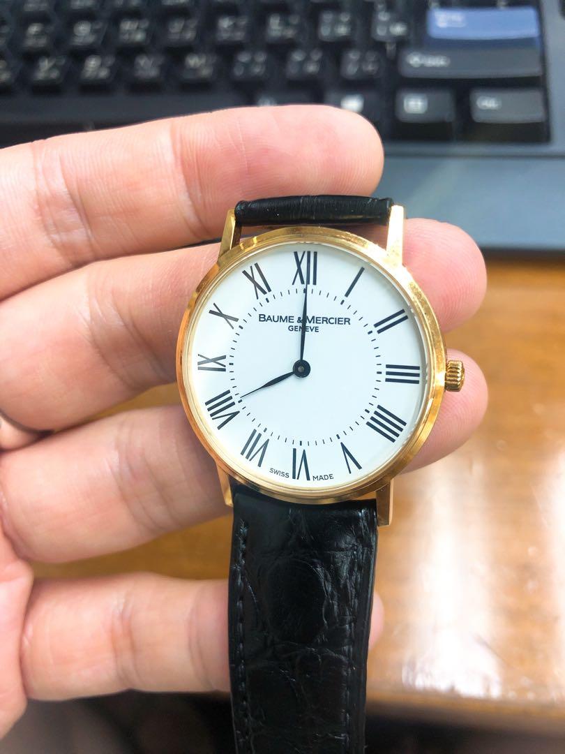 Baume & Mercier 18K Gold Quartz Watch 瑞士名仕18K金石英錶, 名牌