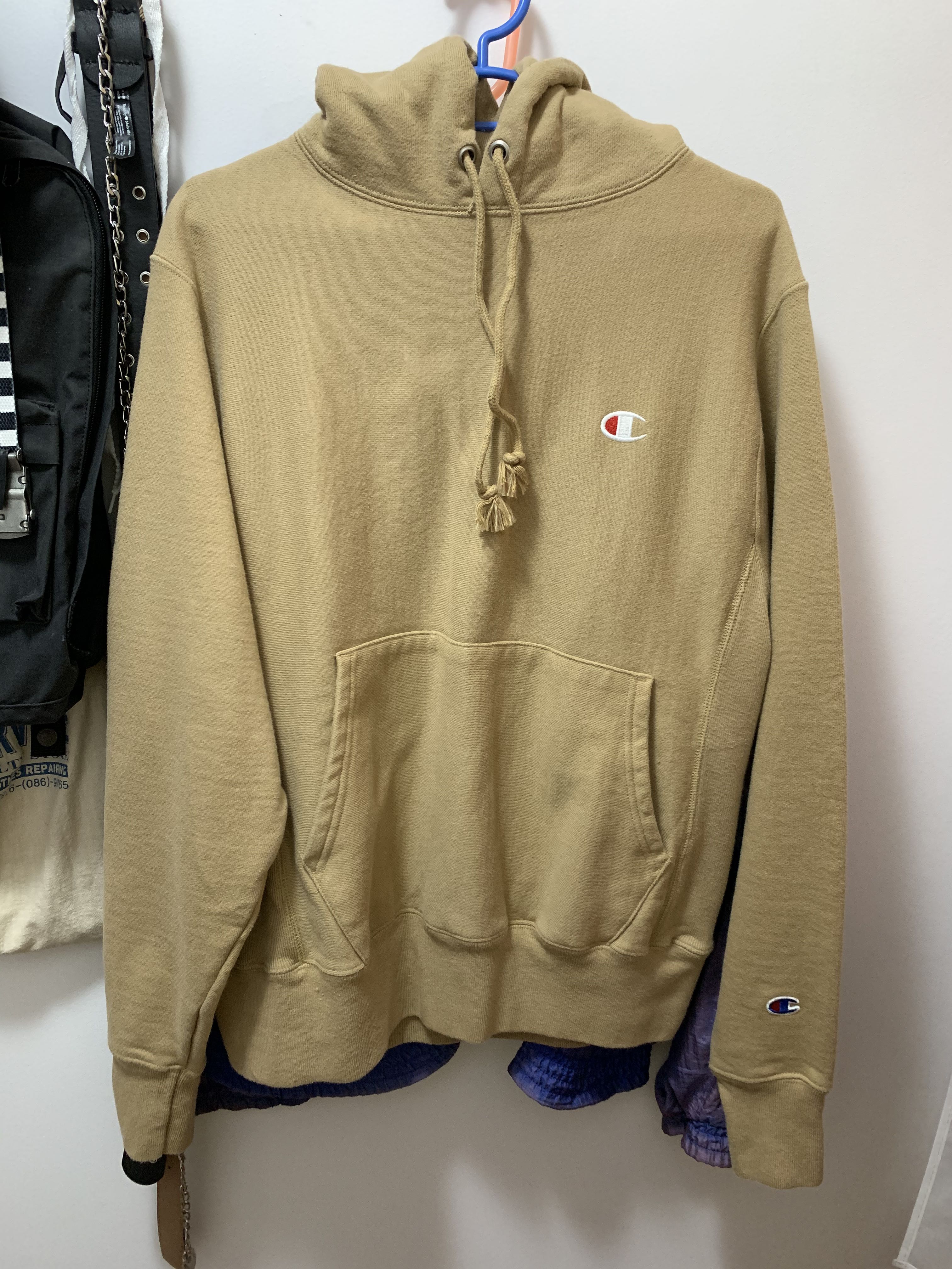 Clothing Beige Champion Hoodie Womens Powerblend Hoodie, Relaxed