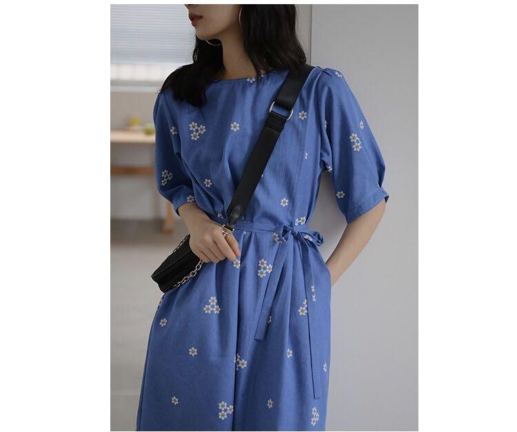 Bernadette Blue Lace Satin Dress