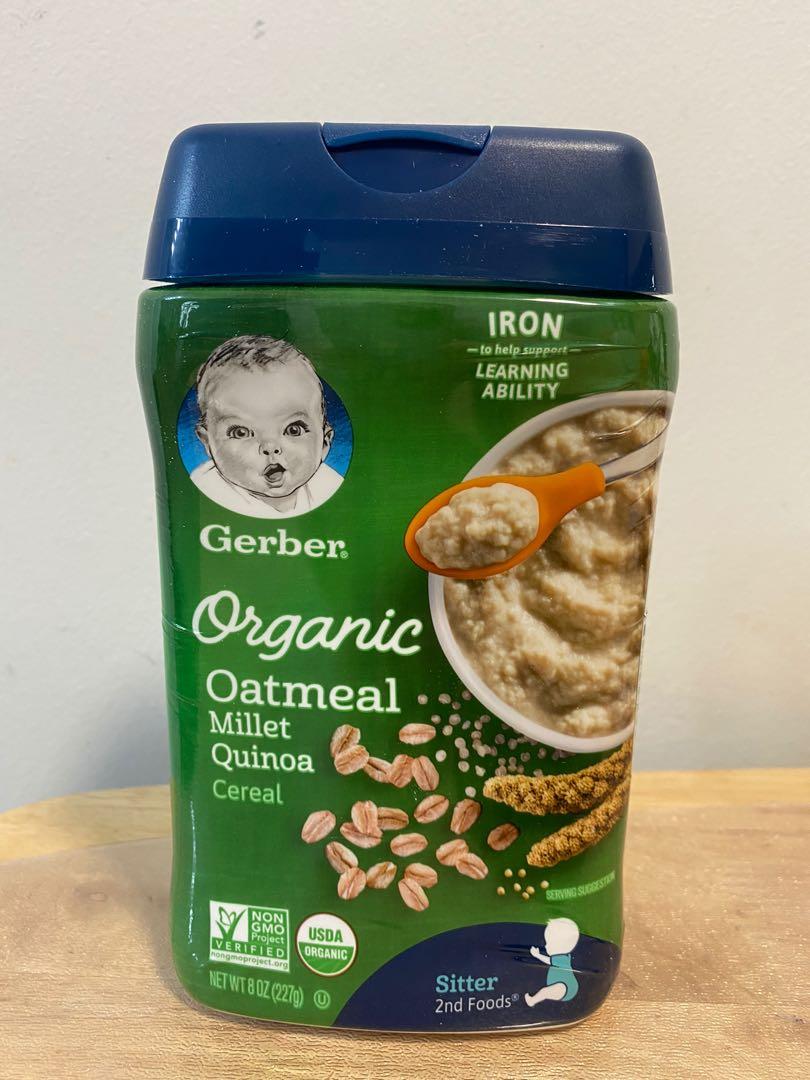 Gerber organic oatmeal millet quinoa cereal discount