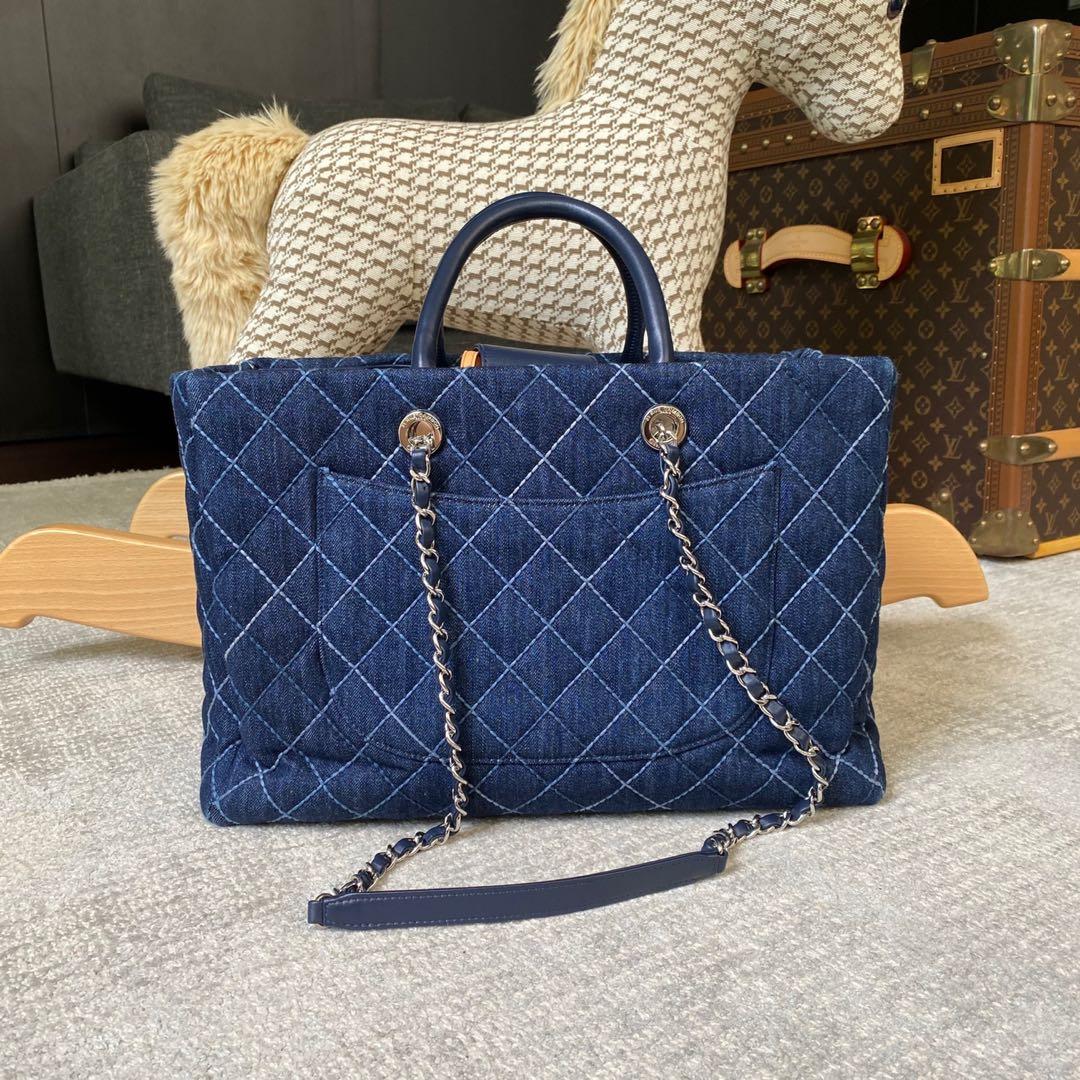 Chanel Limited Edition Blue Denim XL Coco Cabas Tote Bag