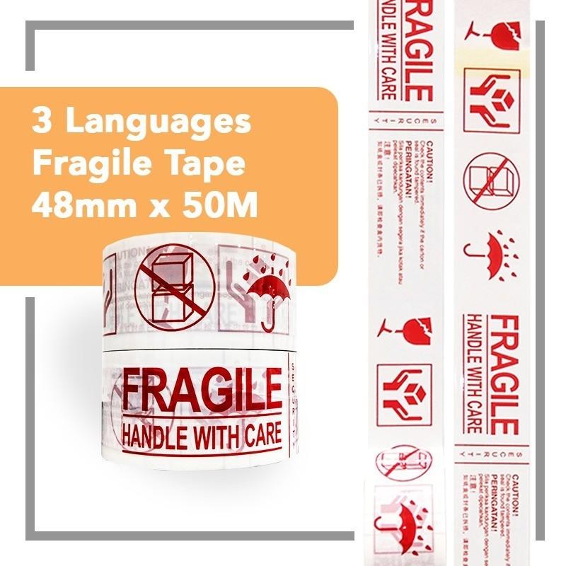 Cod Premium Fragile Tape 3 Languages English Malay Mandarin Books Stationery Stationery On Carousell