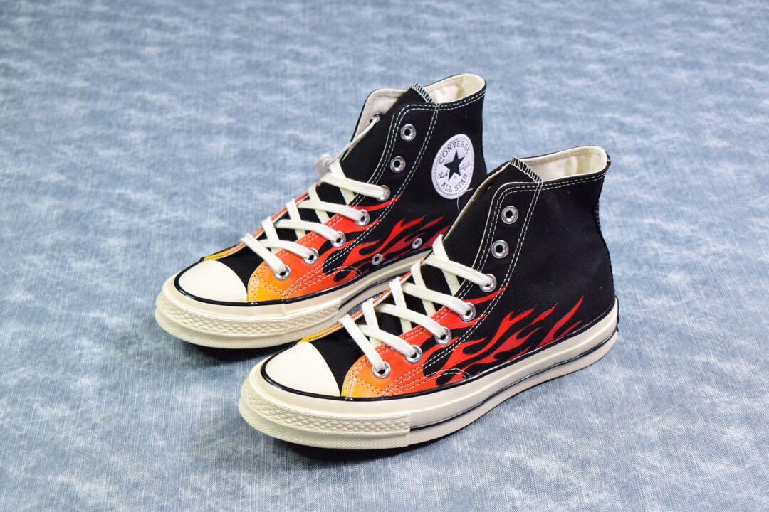 Converse Chuck Taylor All Star 70s Hi Flames Black Men s Fashion Footwear Sneakers on Carousell