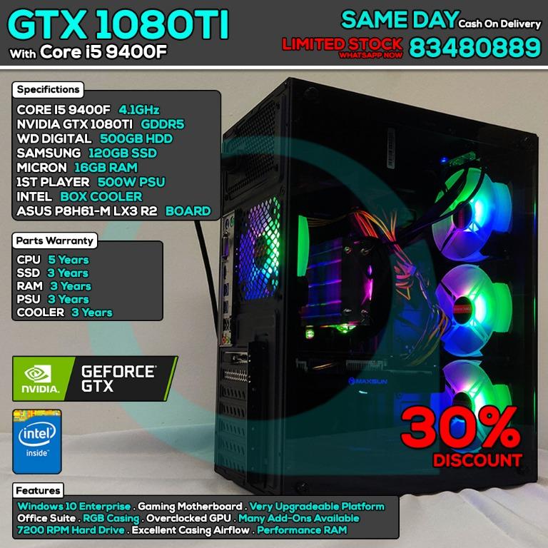 Core I5 9400f Gtx 1080ti 16gb Ram Gaming Computer Gaming Computer Custom Computer Desktop Desktop Desktop Computer Computers Tech Parts Accessories Computer Parts On Carousell