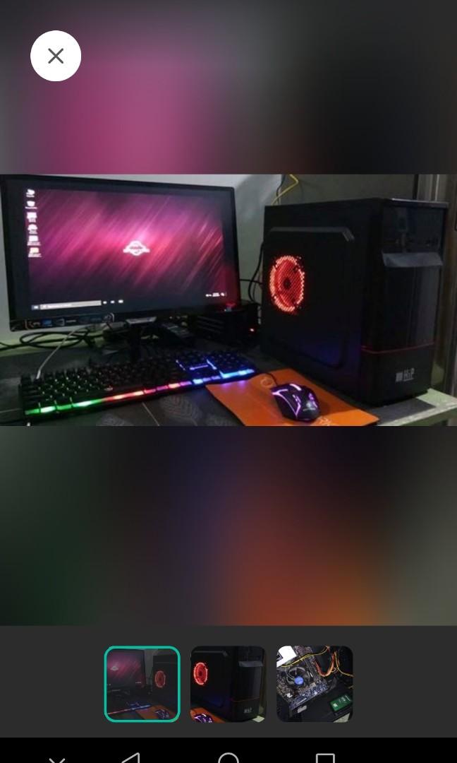 Gaming Desktop Intel Core i5 9400 (Category: Desktops) located in Quezon City. Submitted by hectorious_123 (Listing ID 1036887671, Image 3). Description: Intel Core i5-9400F 9th Gen Processor MSI H310 PRO-VH plus Motherbord 240GB HIKVISION SSD 16GB DDR4 ADATA 2666mhz Memory 1GB Gigabyte Nvidia Geforce 210 Videocard HIP Computer Case with 700watts Power Supply 24” Philips 75Hz gaming Monitor Keytech Keyboard and Mouse Wifi dongle Webcam Windows 10