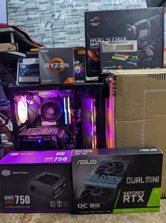 Gaming Pc Rig Ryzen 5 3600 Asus B450f Strix 16gb Ram Asus Rtx 2070 Electronics Computers Desktops On Carousell