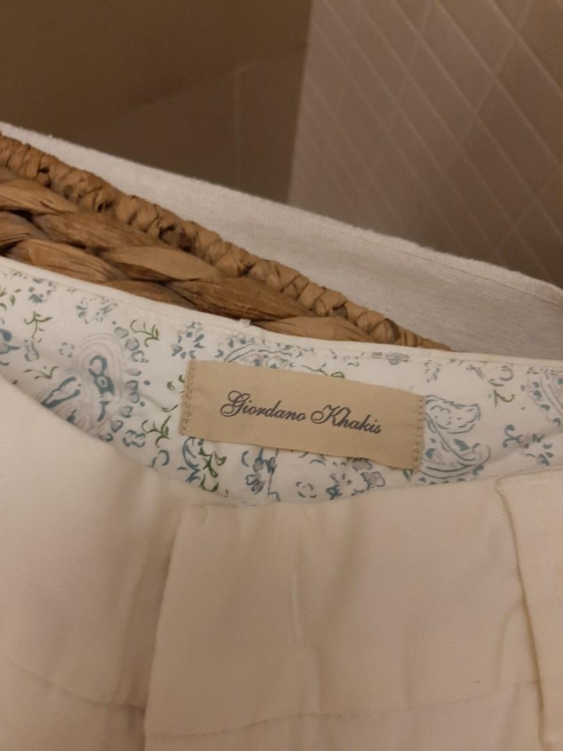 Giordano White Cotton Khaki Pants (Category: Trousers) located in Bacolod City. Submitted by daniellemgm (Listing ID 1037021713, Image 2). Description: Waistline is 27". Used once..