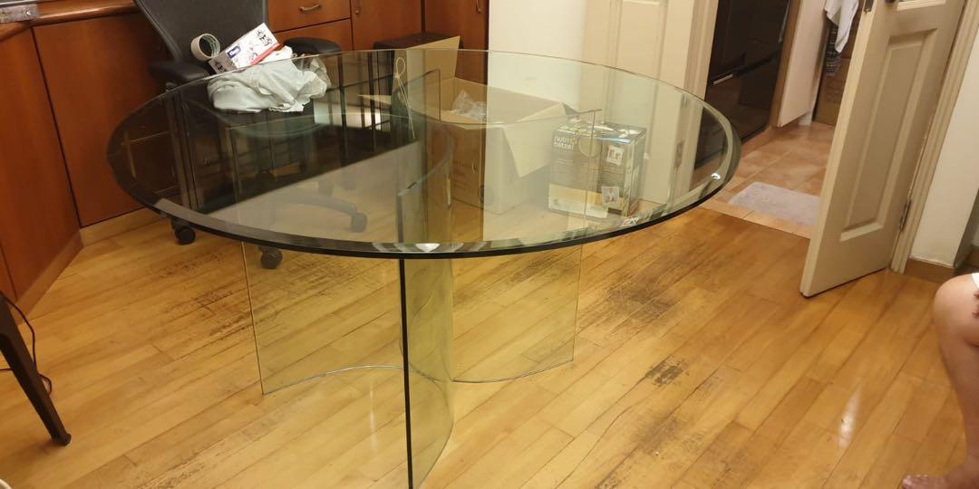 Glass Dining Table, Furniture & Home Living, Furniture, Tables & Sets