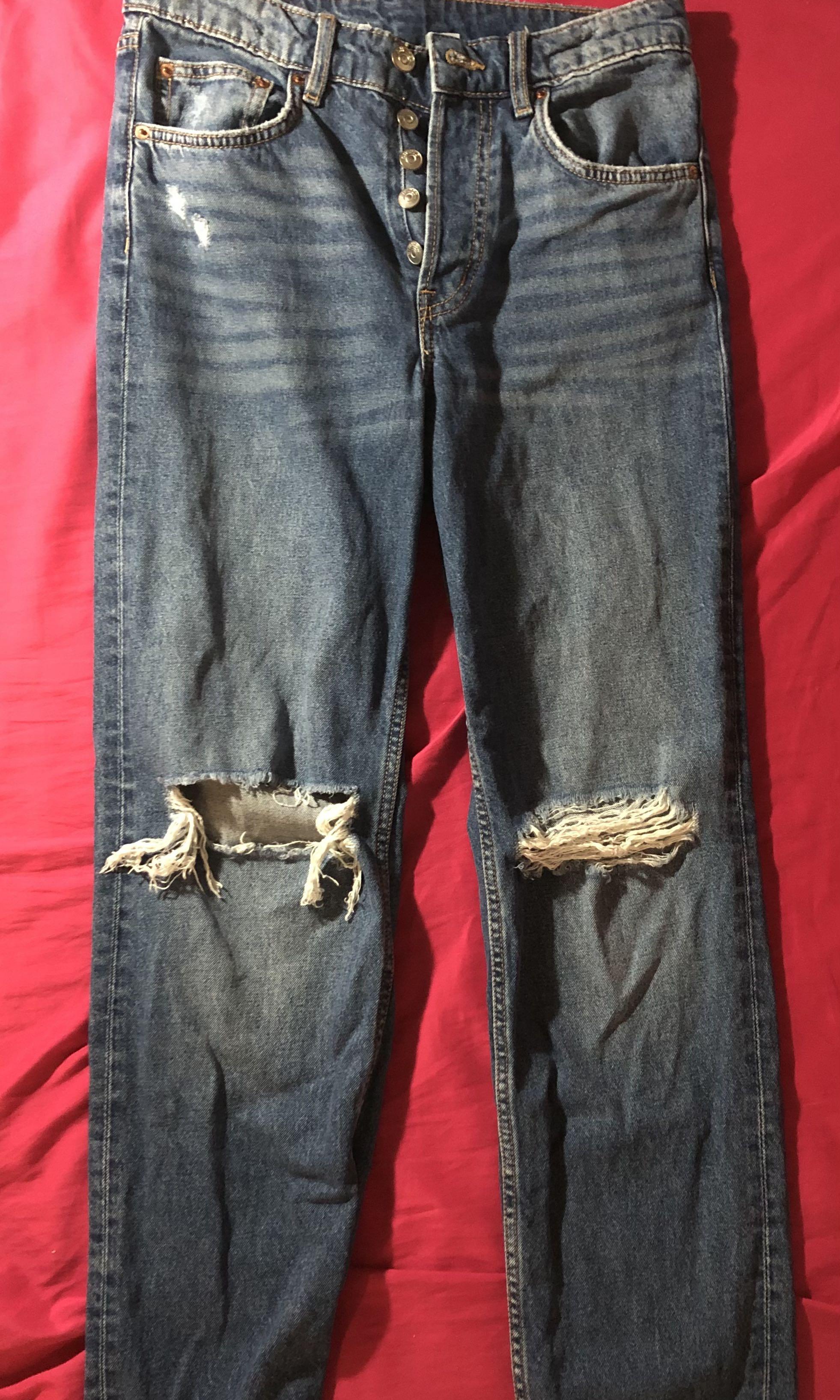 h&m boyfriend ripped jeans