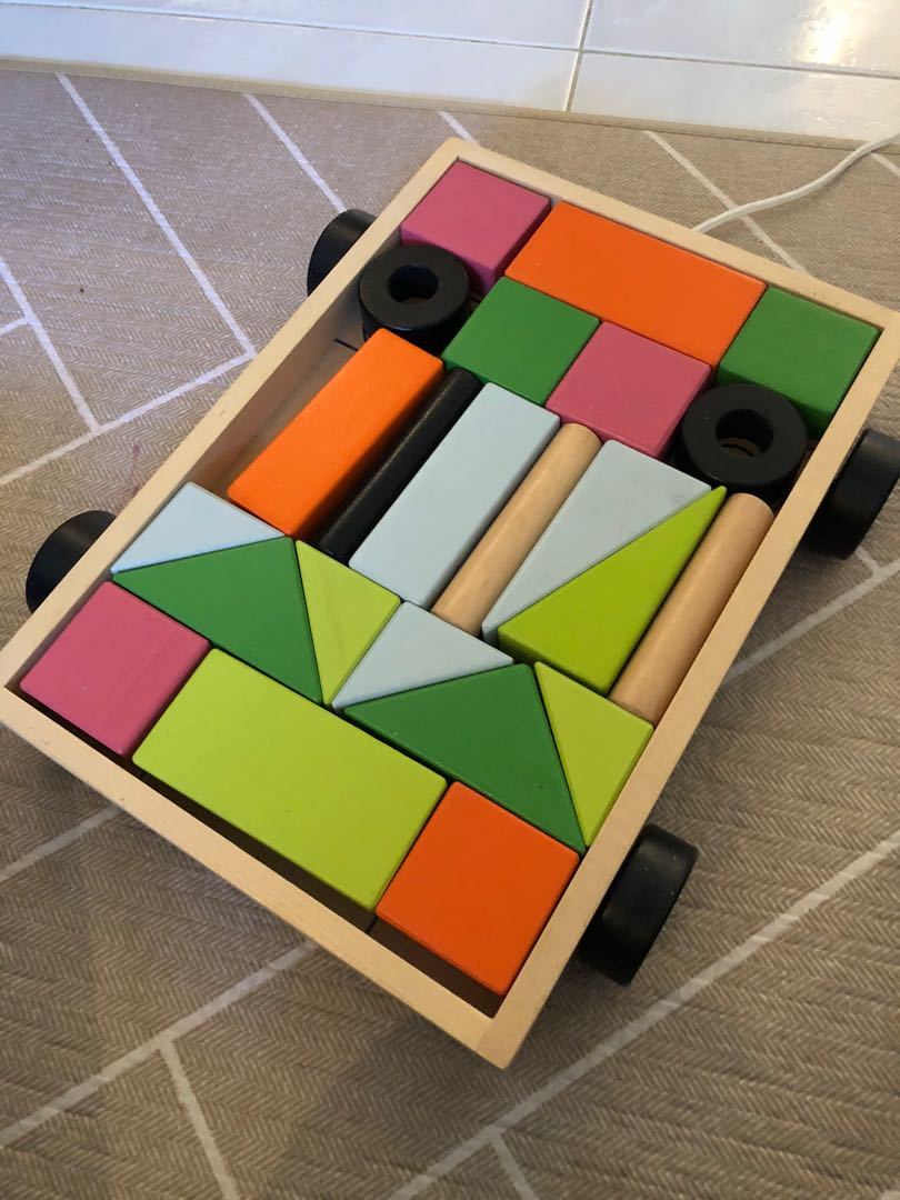 Ikea wooden block with wagon MULA, Babies & Kids, Baby Nursery & Kids