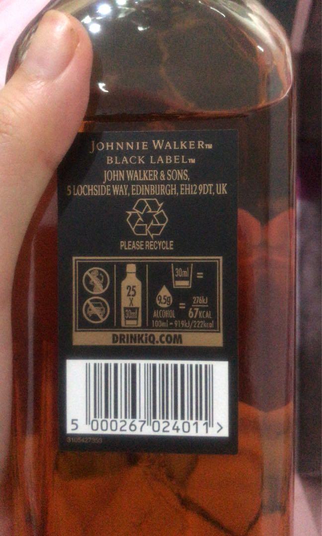Johnnie walker black label 750 ml, Makanan & Minuman, Minuman ...