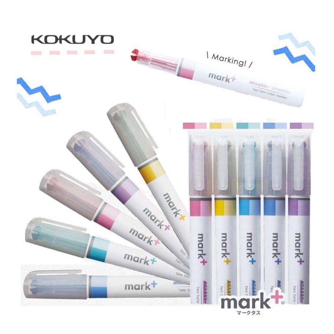 日本kokuyo 雙色螢光筆 Mark 書本 文具 文具 Carousell