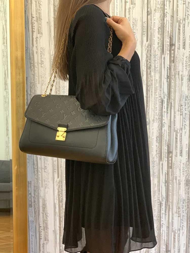 Louis Vuitton, Bags, Black Noir Empreinte Leather Louis Vuitton Saint  Germain Mm Bag