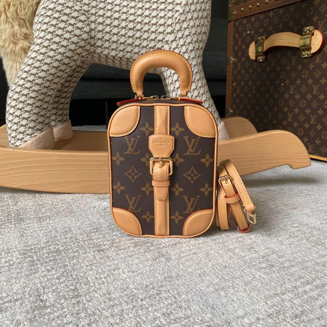 Louis Vuitton Vertical Mini Luggage Monogram Brown in Coated