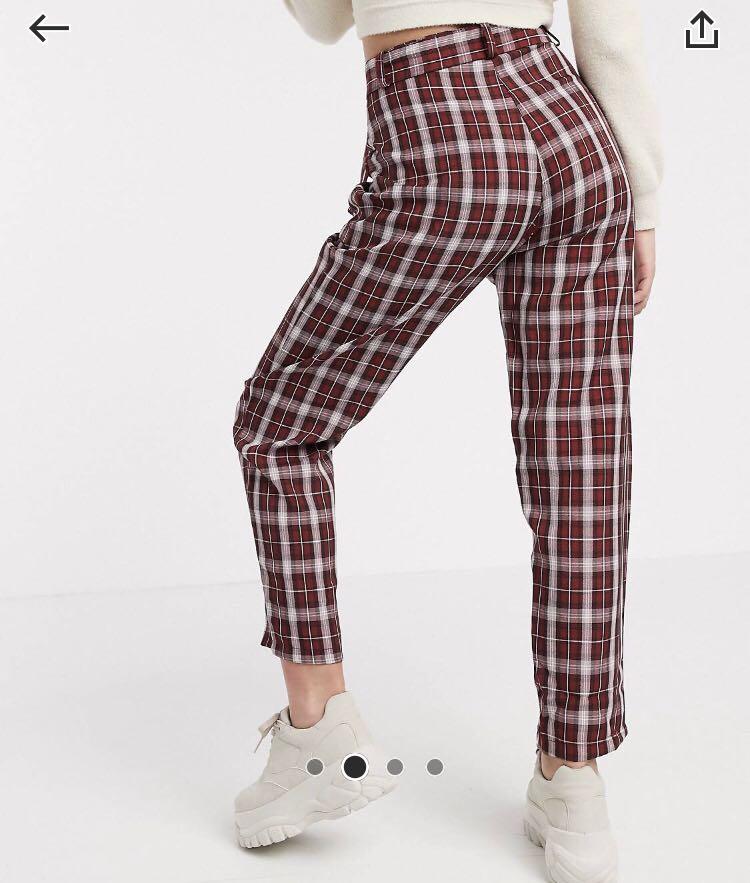 Plaid pants jeans clearance
