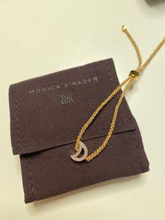 Monica Vinader Gold Vermeil Alphabet Moon Diamond Friendship Bracelet