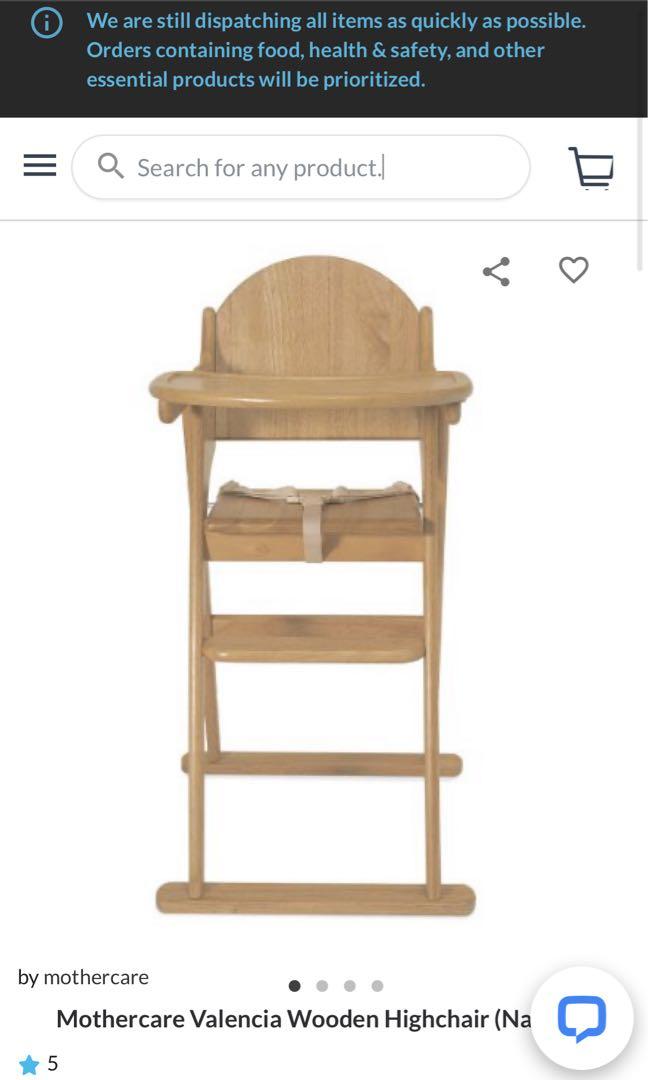 Mothercare valencia top wooden highchair