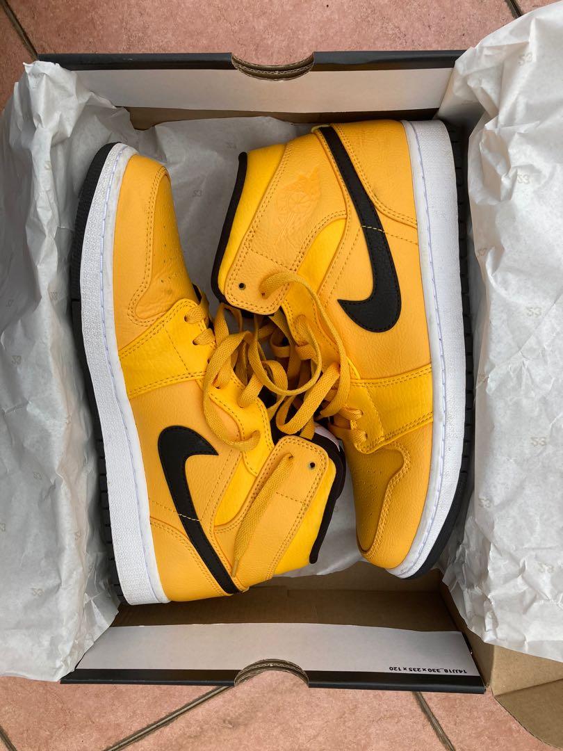 air jordan 1 mid taxi yellow