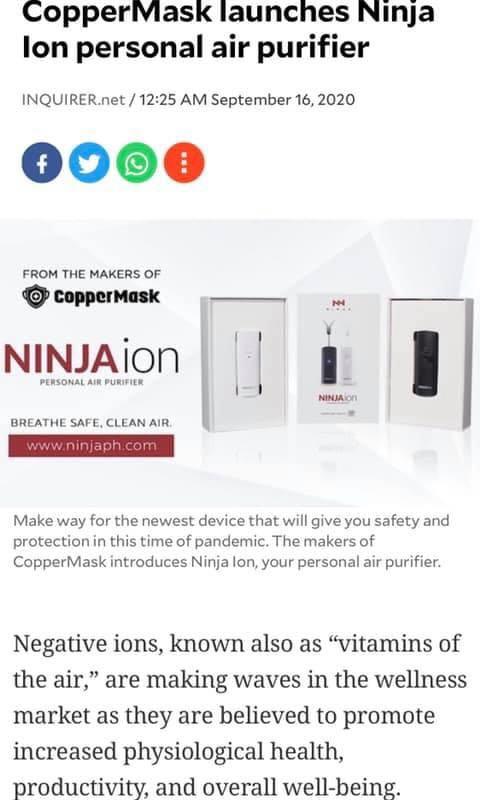 Ninja ion air clearance purifier made in