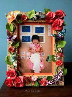 Handmade origami photo frame