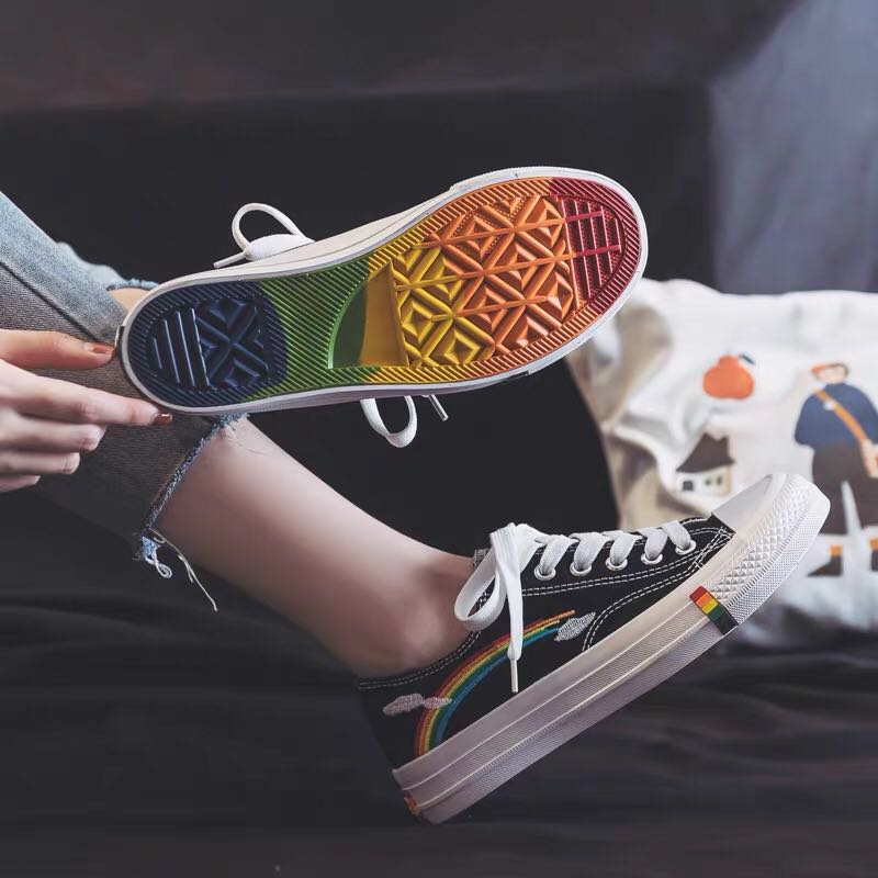 Rainbow sole Sneakers all stars high red orange yellow green blue purple violet