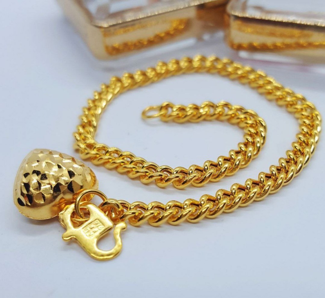 Rantai Tangan Emas 916 (17.4cm), Women's Fashion, Jewellery ...
