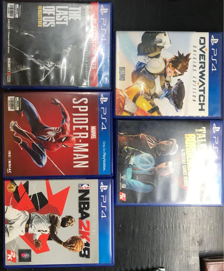 SALE ONLY: 2nd hand PS4 games (Category: PlayStation) located in Quezon City. Submitted by jdvld (Listing ID 1036980973, Image 1). Description: Good day ECQ gamers! I am selling PS4 games to declutter. Grab express / Mr speedy / lalamove or your pick for delivery po!! #stayathome Php 700 - 1k NEGOTIABLE Take all for 2.5k Spiderman (Sold) Tales from the Borderlands (Sold) Overwatch origins edition 2k18 The Last of Us remastered Paypal, BDO fund tr