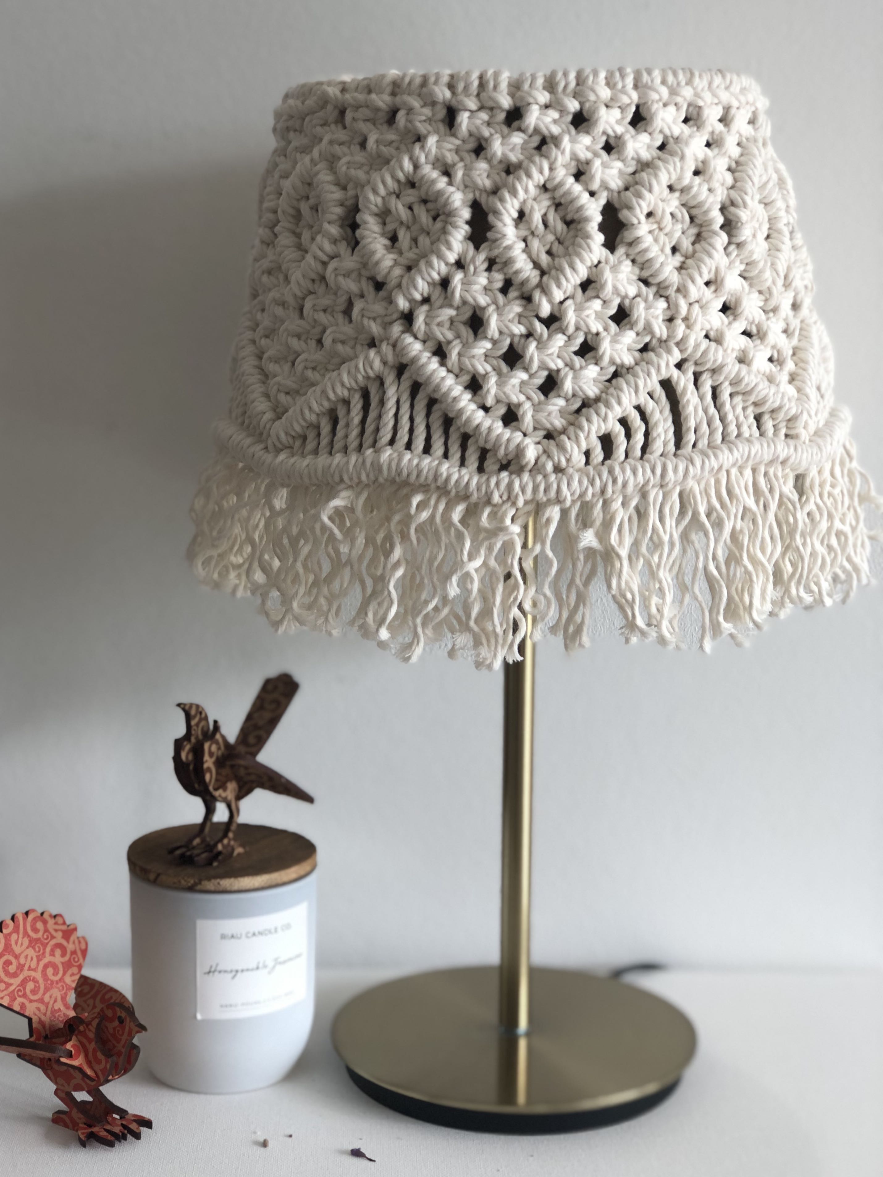 Table Lamp with macrame lampshade Furniture Home Living Home