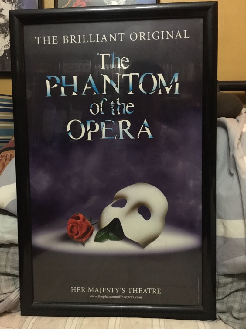 The Phantom Of The Opera Framed Poster Andrew Lloyd Webber Cameron Mackintosh Les Miserables Cats Miss Saigon Musical Hobbies Toys Stationary Craft Art Prints On Carousell