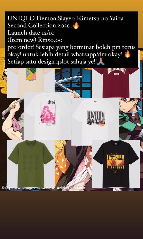 Uniqlo Demon Slayer Kimetsu No Yaiba Men S Fashion Clothes Tops On Carousell