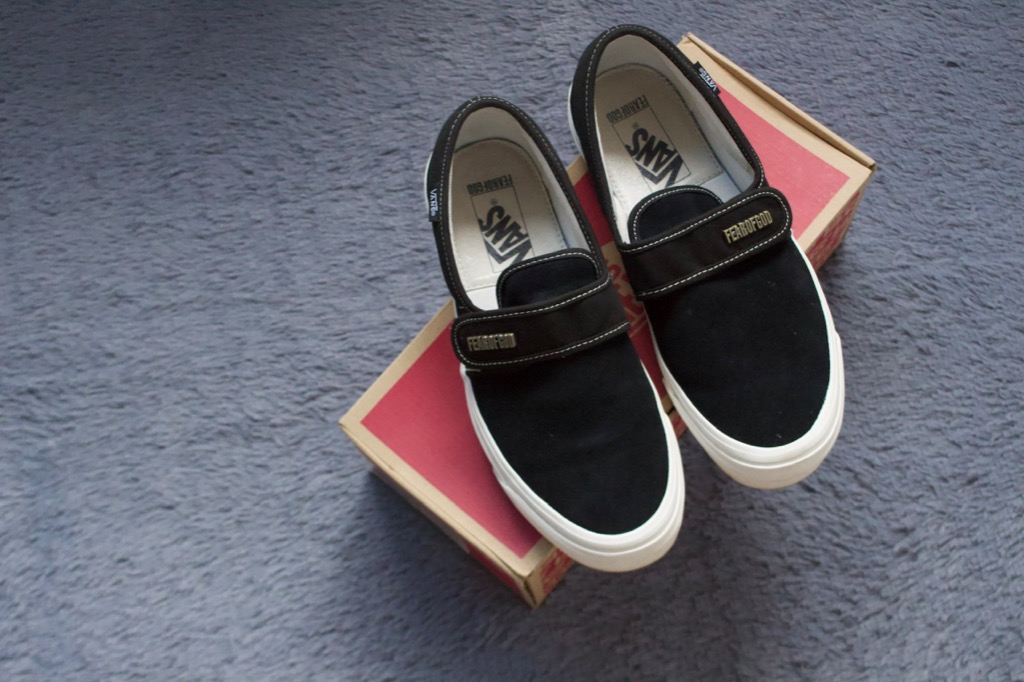 USED Vans Slip On 47 Fear Of God Maxfield Black Suede Friends