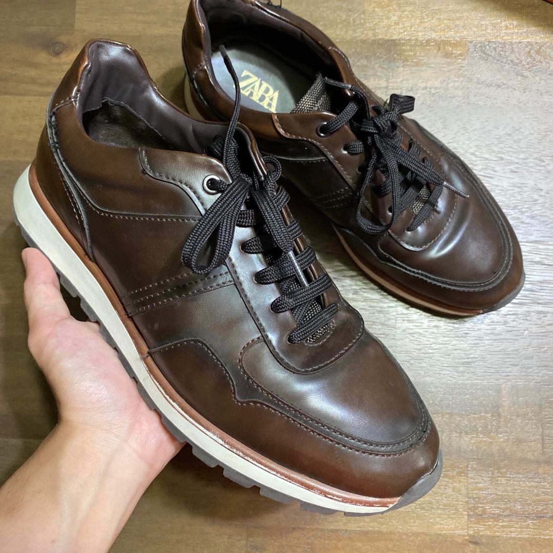 zara brown sneakers
